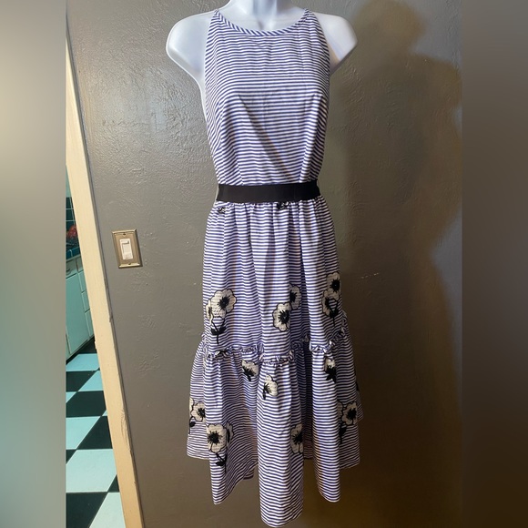 ELIZA J Women's Halter Fit and Flare Dress With Embroidered Flowers - Picture 2 of 16